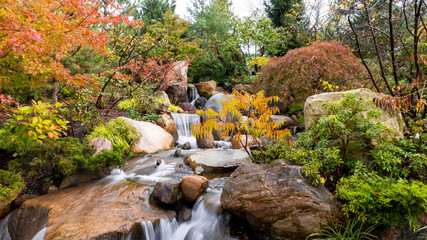 Wall Mural - water falls at frederik meijer's garden in grand rapids, michigan