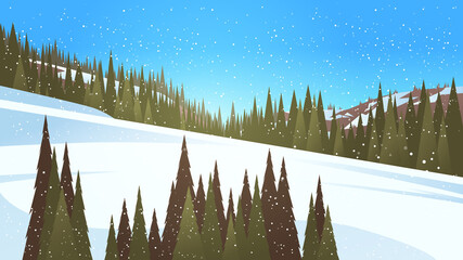 Wall Mural - snowy mountains winter vacation ski resort concept beautiful landscape background horizontal