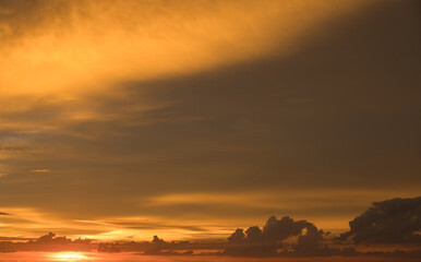 Wall Mural - Tropical sunset. Part of a series of sunset and early morning cloud scenes. Ideal for backgrounds and cloud replacement. Many more coming. Keep checking for updates