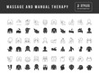 Set of simple icons of Massage and Manual Therapy