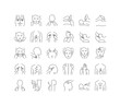 Set of linear icons of Massage and Manual Therapy