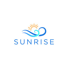 Wall Mural - sunrise and holiday logo, icon and vector