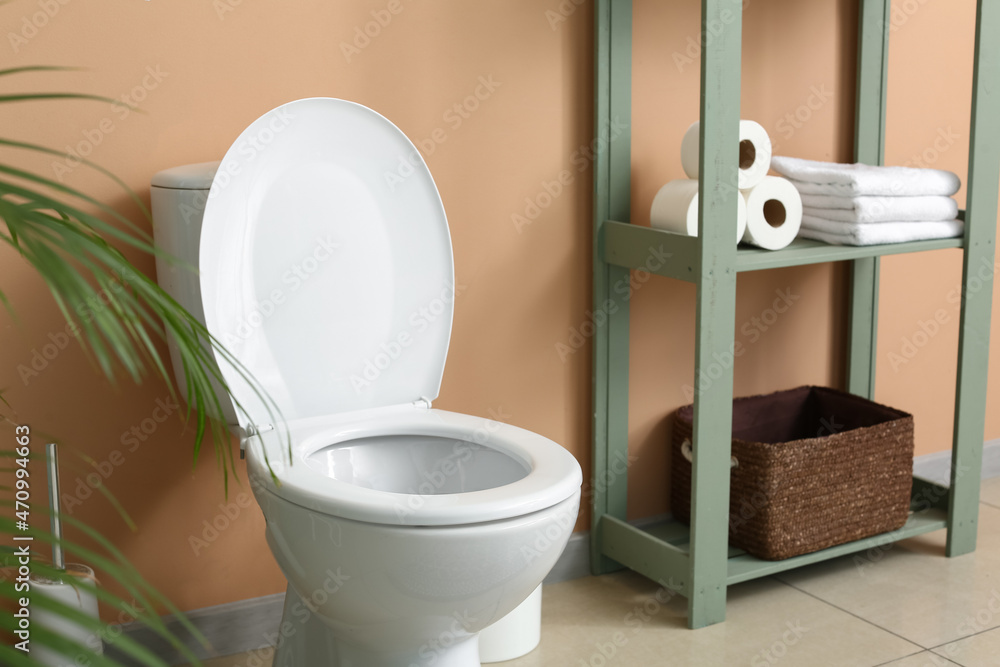 Interior of clean modern restroom