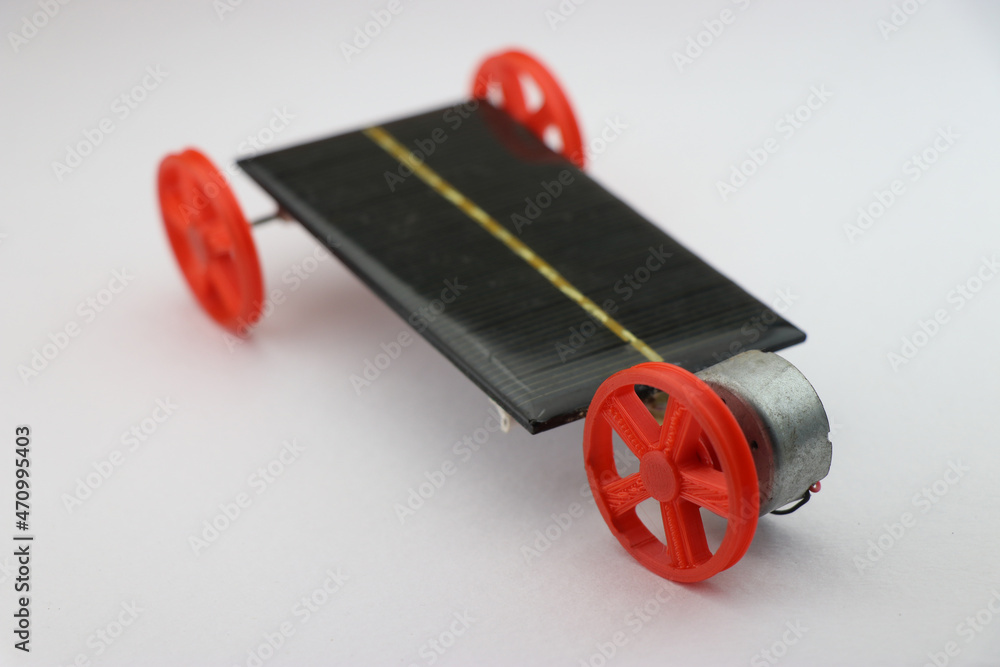 Mini solar powered car made from dc motor and is a fully working ...