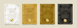 ４種類の大理石のベクターカバーデザインセット（イラスト）。ビジネスのパンフレット、カード、ポスターなどの背景として。