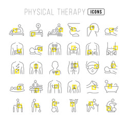 Wall Mural - physical therapy. collection of perfectly thin icons for web design, app, and the most modern projec