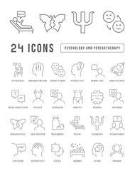 Wall Mural - psychology and psychotherapy. collection of perfectly thin icons for web design, app, and the most m