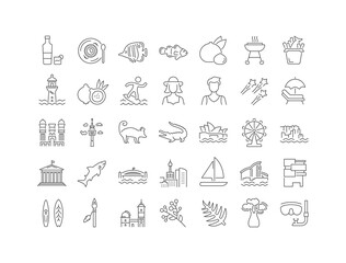 Wall Mural - sydney. collection of perfectly thin icons for web design, app, and the most modern projects. the ki