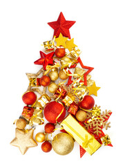 Wall Mural - Concept Christmas tree on white