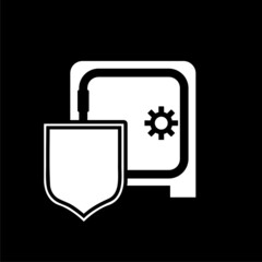 Canvas Print - Secure safe box icon isolated on dark background