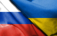Russian Flag And Ukrainian Flag