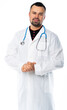 © Ольга Новицкая - portrait of a male doctor in a white coat. isolated white background