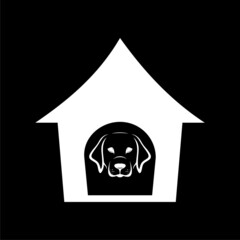 Wall Mural - Dog house icon isolated on dark background