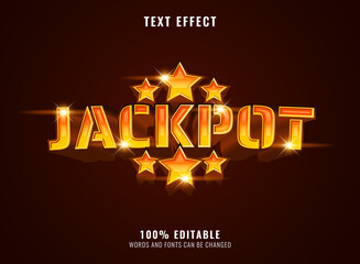 Sticker - golden glossy jackpot pop up banner with star text effect