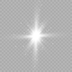 Aufkleber - Yellow glowing explosion explosion with transparent. Vector illustration for decoration. A bright star, a flash of the sun. Glare texture. Vector	