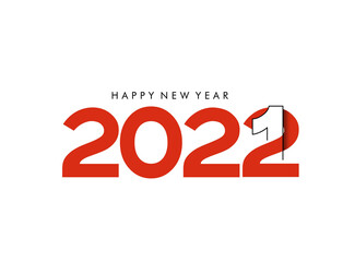 Happy New Year 2022 Text Typography Design Patter, Vector illustration.