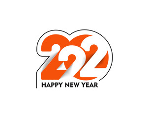 Happy New Year 2022 Text Typography Design Patter, Vector illustration.