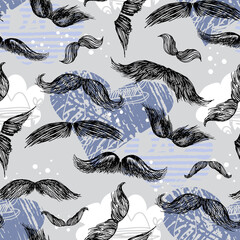 Wall Mural - Mustache pattern 3