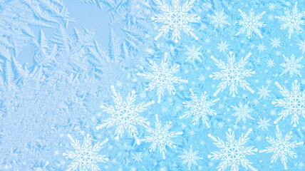 Wall Mural - abstract achristmas background. bright colored blurred lights, bokeh. neon glow, snowflakes.