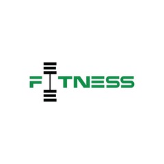 fitness word logo vector barbell template