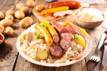 Poster - sauerkraut with potato and sausages