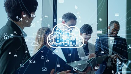 Poster - Cloud computing concept. Communication network.