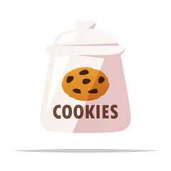 Poster - Ceramic cookie jar vector isolated illustration
