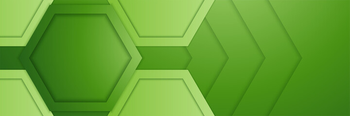 Modern green hexagon banner background. Vector abstract graphic design banner pattern background template.