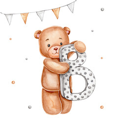 Teddy bear with letter 