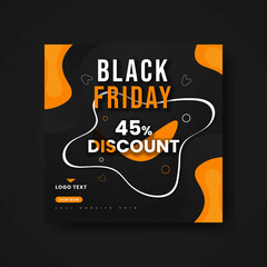 Wall Mural - black friday post banner, black friday social media, back friday offer, discount banner. black frida