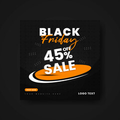 Wall Mural - black friday post banner, black friday social media, back friday offer, discount banner. black frida