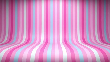 Wall Mural - striped candy pink studio background. seamless loop. 3d rendering