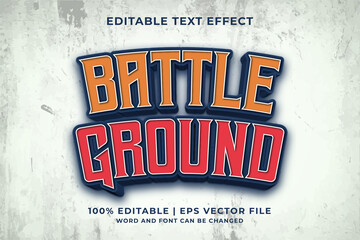 Poster - Editable text effect - Battleground 3d template style premium vector