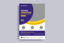 School Admission Kids Education Flyer Template. Kids Back To School Education Admission Flyer Poster Layout Template