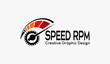 rpm speed vector logo, modern abstract vector logo template. icon rpm, speedometer and engine gear icon