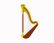 © Маримаксикия - Vector illustration in isometric style on the theme of musical instruments: harp