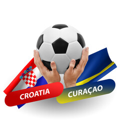 Soccer football competition match, national teams croatia vs curacao