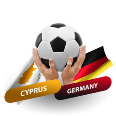 Soccer football competition match, national teams cyprus vs germany