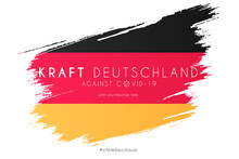 German Flag Watercolor Splash With Support Message Vector Design Illustration