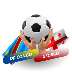 Soccer football competition match, national teams dr congo vs georgia