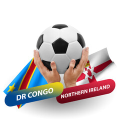 Soccer football competition match, national teams dr congo vs northern ireland