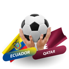 Soccer football competition match, national teams ecuador vs qatar