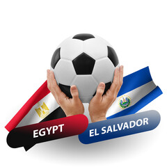 Soccer football competition match, national teams egypt vs el salvador