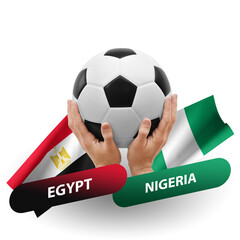 Soccer football competition match, national teams egypt vs nigeria