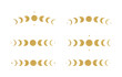 Golden moon phases with stars
