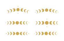 Golden Moon Phases With Stars
