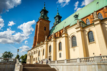 Gniezno, Poland - August 09, 2021. The Primatial Cathedral Basilica Of The Assumption Of The Blessed Virgin Mary And Shrine Of St. Adalbert
