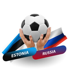 Soccer football competition match, national teams estonia vs russia