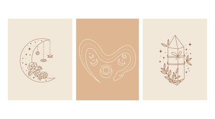 Wall Mural - Esoteric vector set. Magic posters