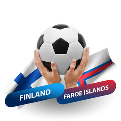 Soccer football competition match, national teams finland vs faroe islands